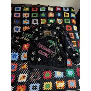 Bonnie Boerer Vintage Velvet Hollywood Nightclub Sequin Sweatshirt 1980s 2X